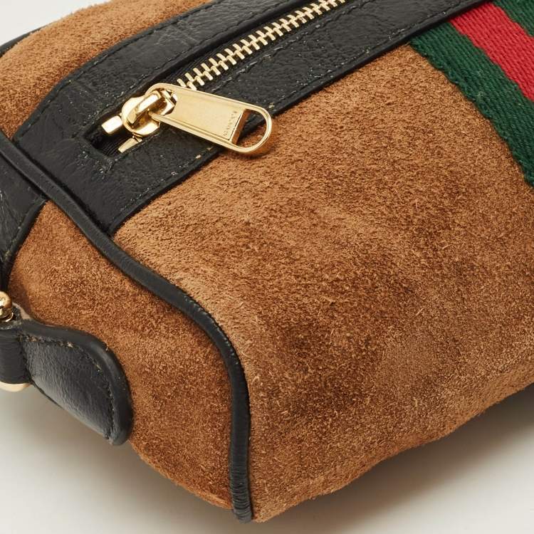 مملوكة مسبقًا Gucci Ophidia Mini Suede and Leather Camera Crossbody Bag
