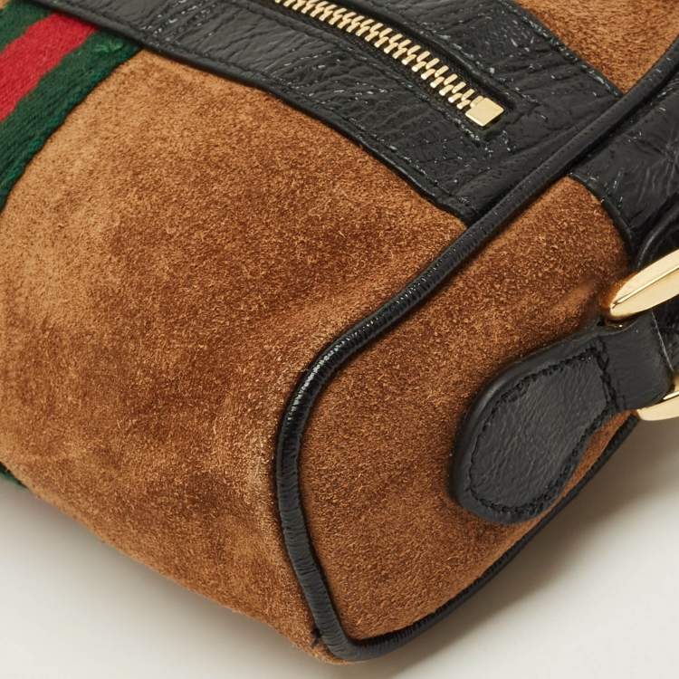 مملوكة مسبقًا Gucci Ophidia Mini Suede and Leather Camera Crossbody Bag