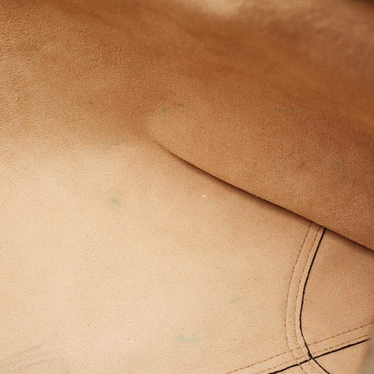 Pre Owned Gucci Top Zip Beige GG Supreme Canvas Tote