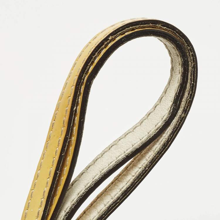 Pre Owned Gucci Jolie Yellow/Beige Canvas and Patent Leather Tote