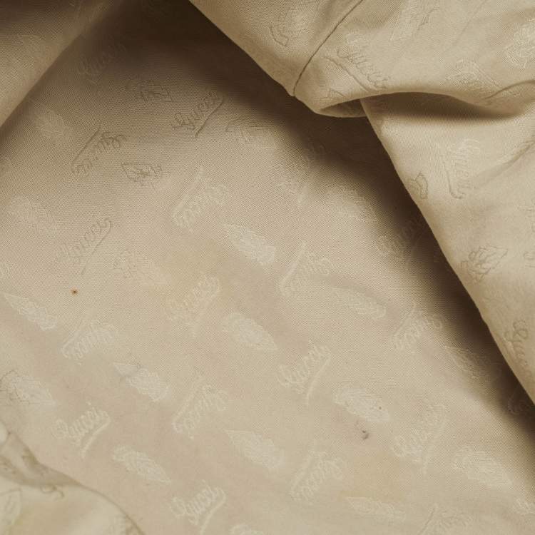 Pre Owned Gucci Jolie Yellow/Beige Canvas and Patent Leather Tote