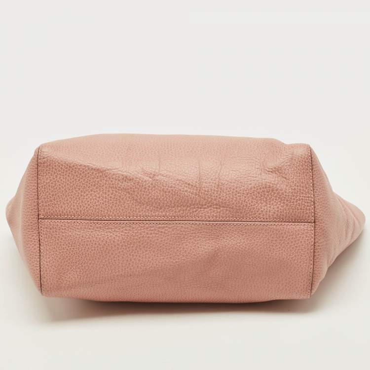 Pre Owned Gucci Swing Small Pink Leather Tote