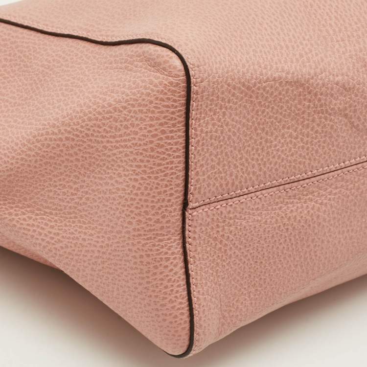 Pre Owned Gucci Swing Small Pink Leather Tote