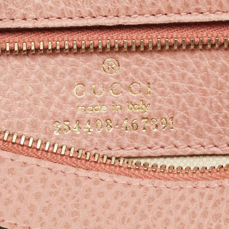 Pre Owned Gucci Swing Small Pink Leather Tote