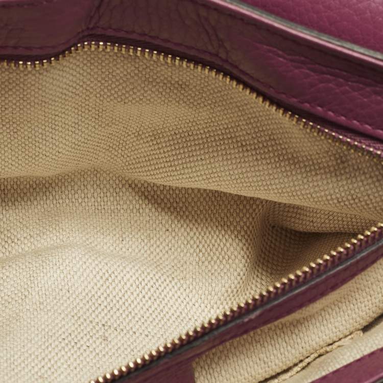 Pre Owned Gucci Soho Chain Flap Fuchsia Leather Shoulder Bag