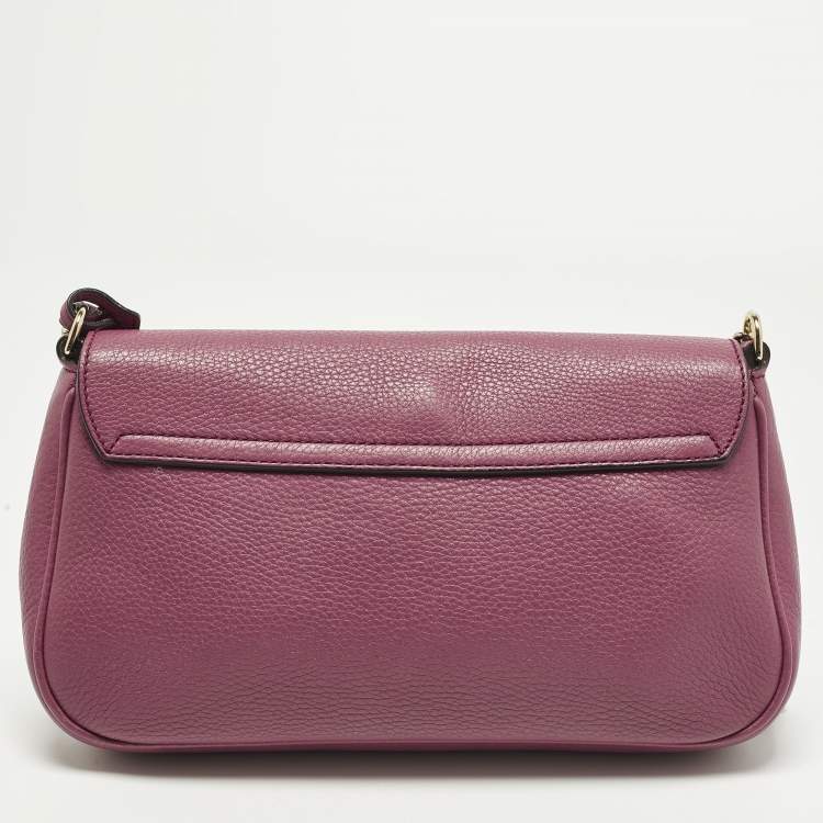 Pre Owned Gucci Soho Chain Flap Fuchsia Leather Shoulder Bag
