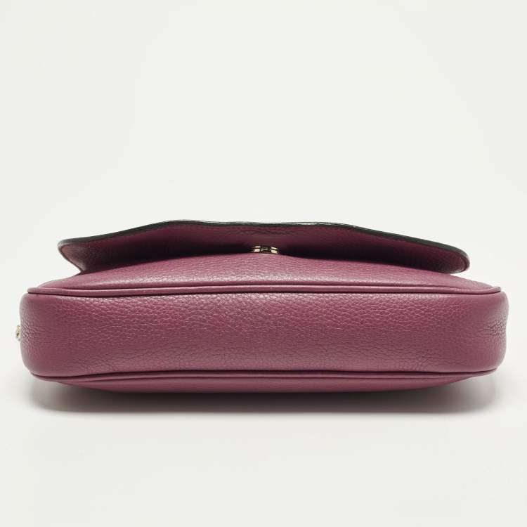 Pre Owned Gucci Soho Chain Flap Fuchsia Leather Shoulder Bag