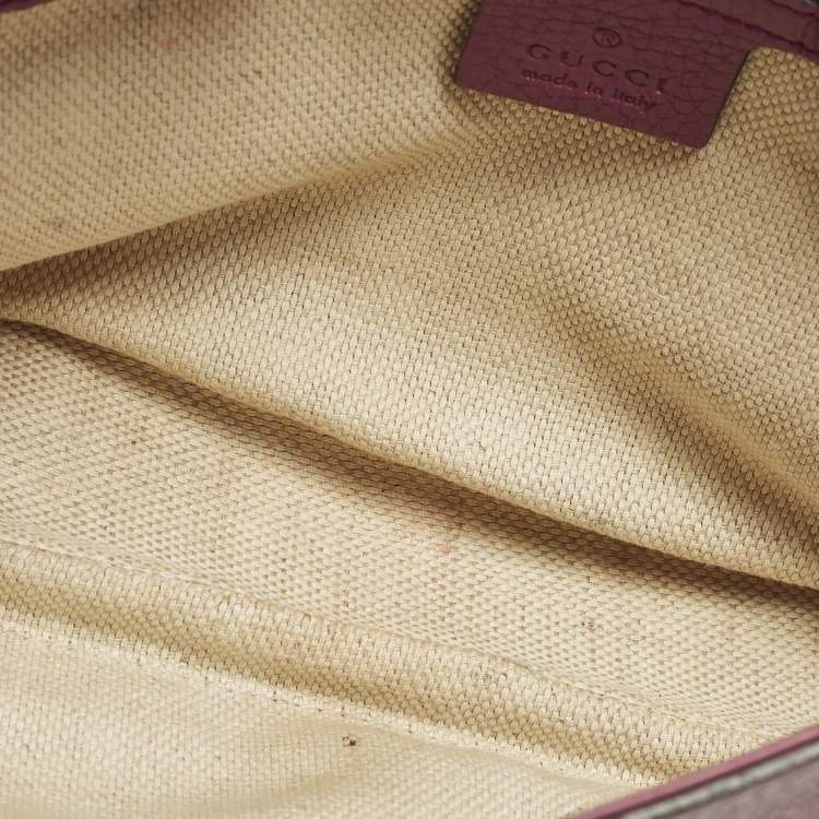 Pre Owned Gucci Soho Chain Flap Fuchsia Leather Shoulder Bag