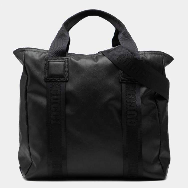 Pre Owned Gucci Black GG Crystal Tote