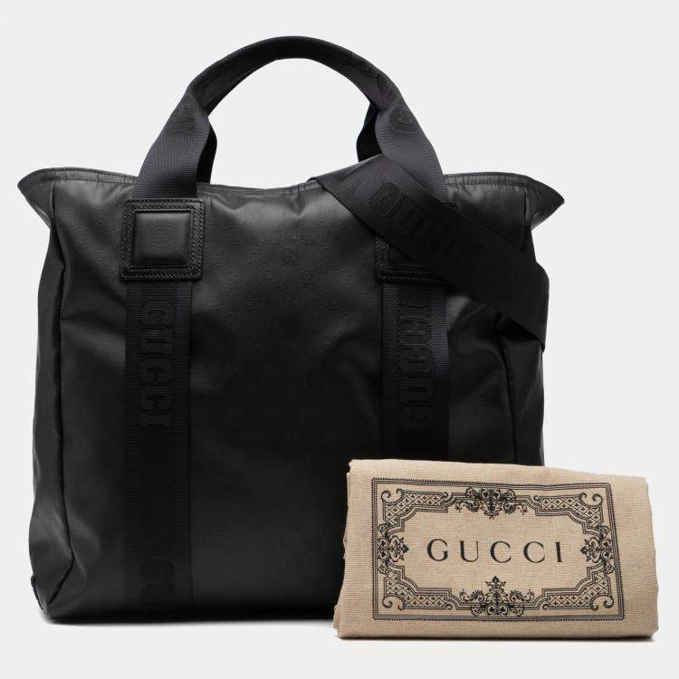 Pre Owned Gucci Black GG Crystal Tote