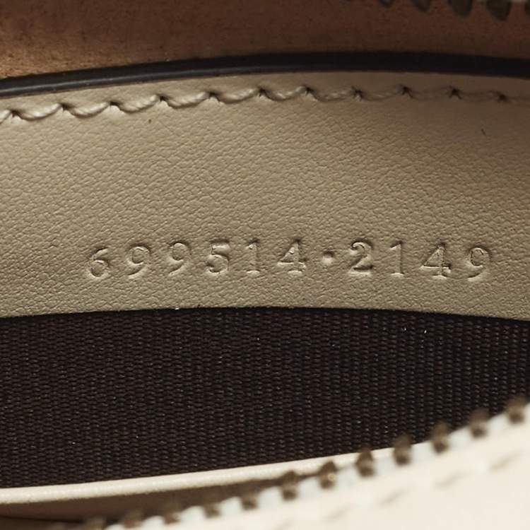 Pre Owned Gucci GG Marmont Small Off White Matelassé Leather Hobo