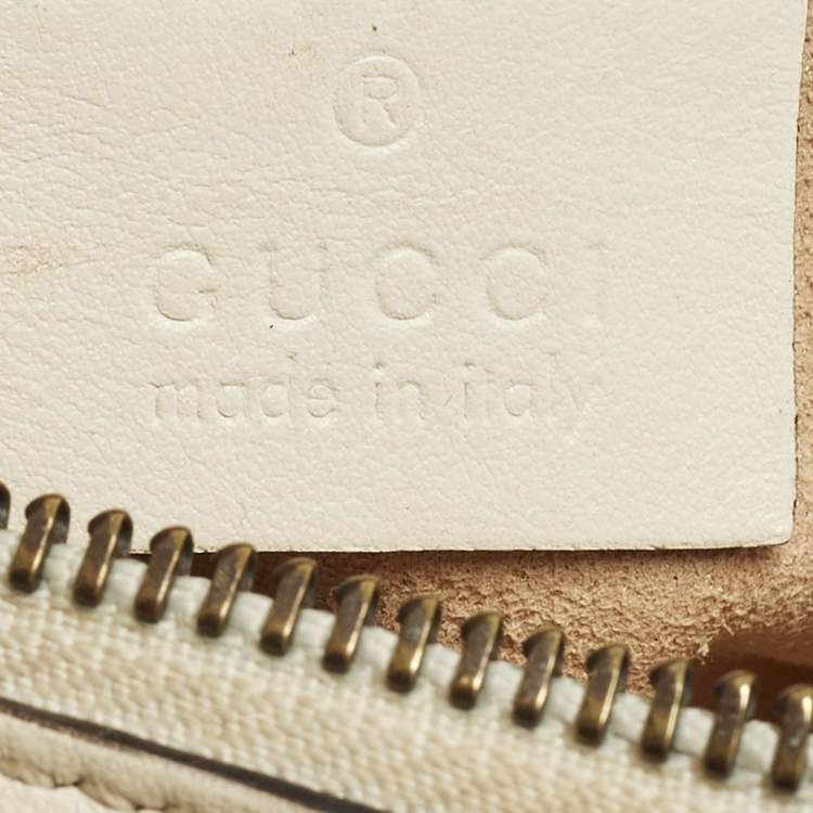 Pre Owned Gucci GG Marmont Mini Off White Matelassé Leather Camera Bag