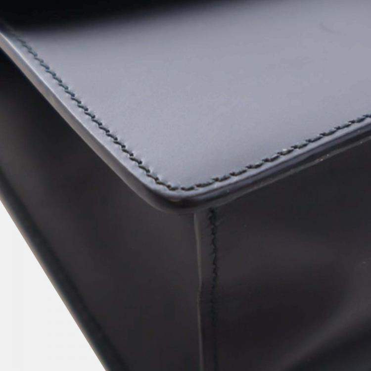 Pre Owned Gucci Black Small Leather Sylvie Web Satchel