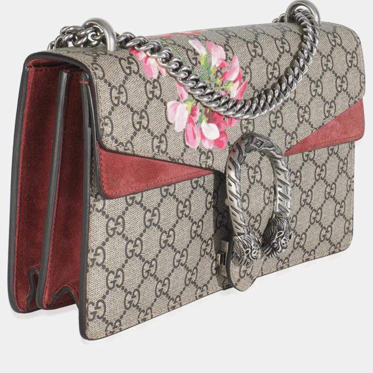 Pre Owned Gucci Beige Multicolor Dry Rose GG Supreme Canvas Blooms Medium Dionysus Bag
