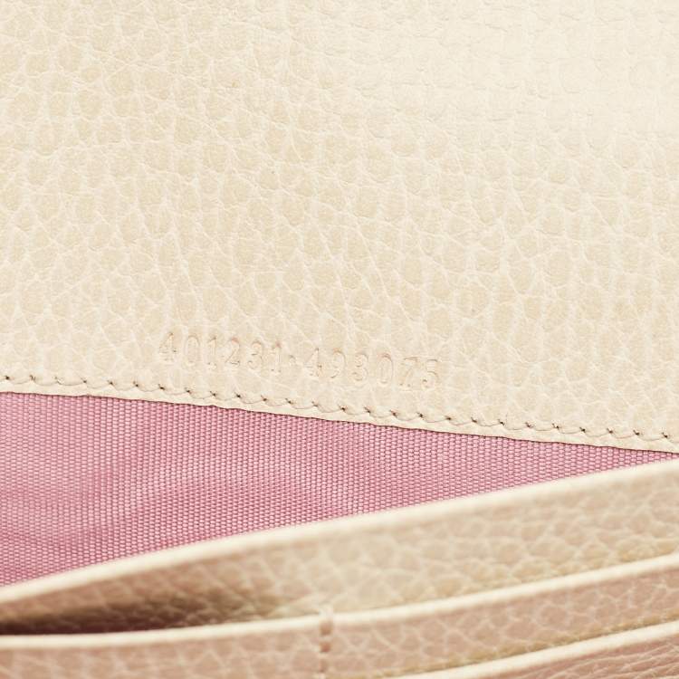 Pre Owned Gucci Crystal Dionysus Off White Leather Wallet on Chain