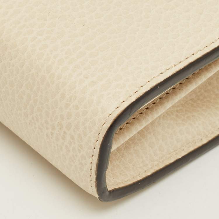 Pre Owned Gucci Crystal Dionysus Off White Leather Wallet on Chain