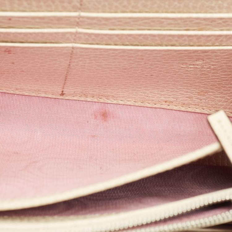 Pre Owned Gucci Crystal Dionysus Off White Leather Wallet on Chain