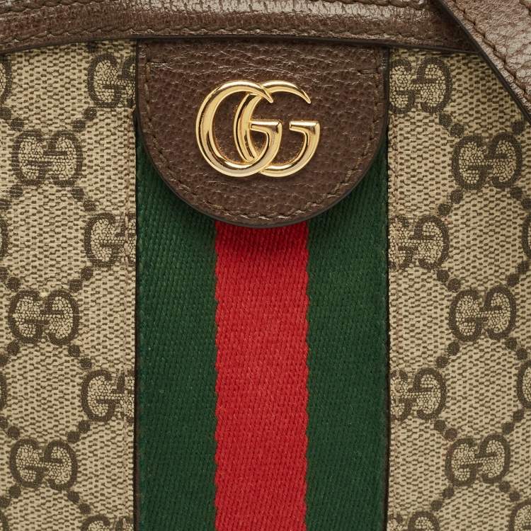 Pre Owned Gucci Ophidia Dome Small GG Supreme Canvas and Leather Crossbody Bag