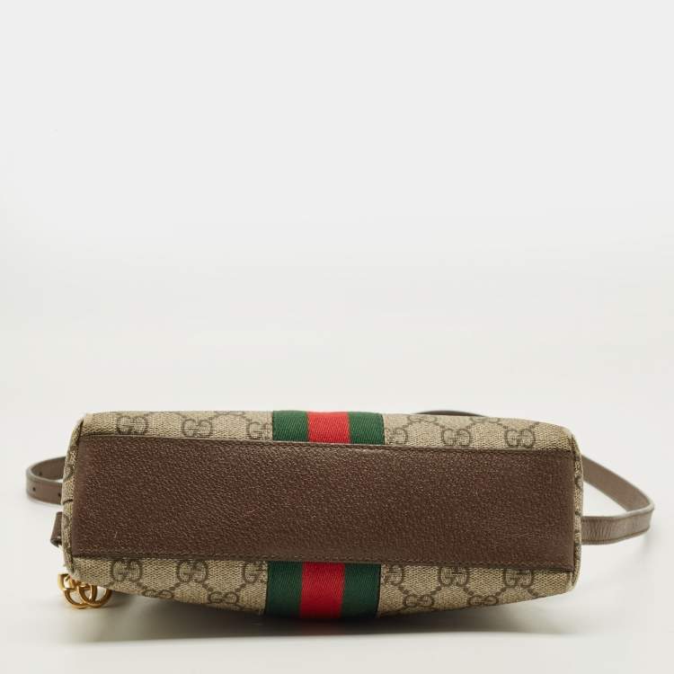 Pre Owned Gucci Ophidia Dome Small GG Supreme Canvas and Leather Crossbody Bag