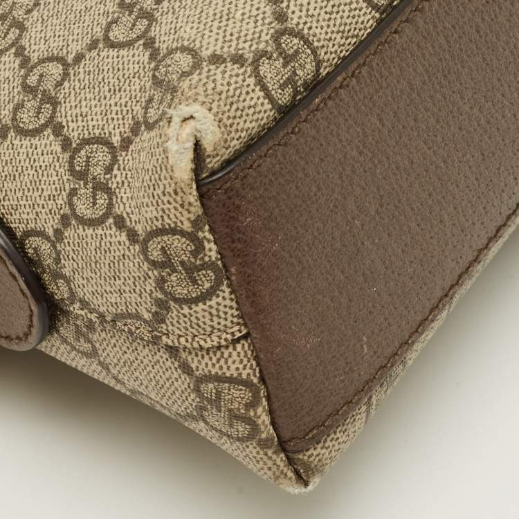 Pre Owned Gucci Ophidia Dome Small GG Supreme Canvas and Leather Crossbody Bag