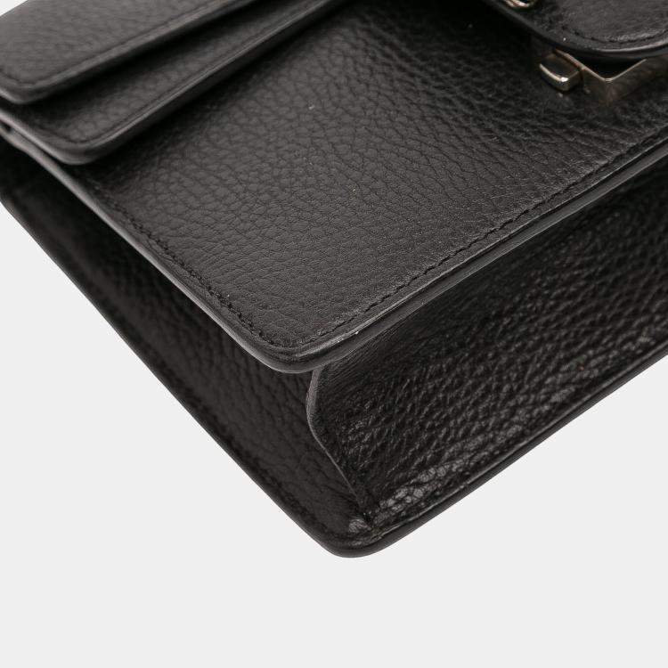 Pre Owned Gucci Black Small Leather Dionysus  Crossbody