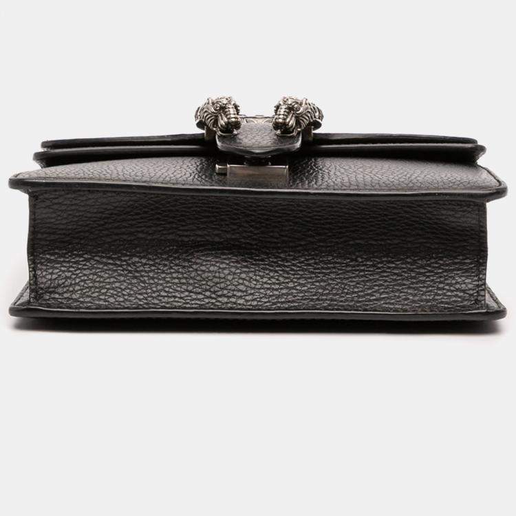 Pre Owned Gucci Black Small Leather Dionysus  Crossbody