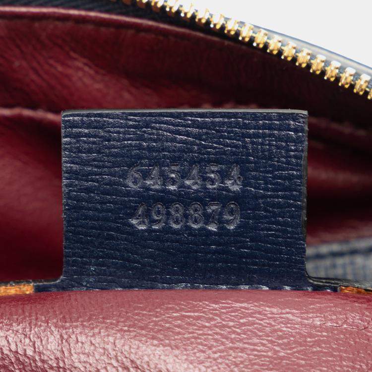 Pre Owned Gucci Blue Brown Horsebit 1955 Flap Pocket Camera Bag