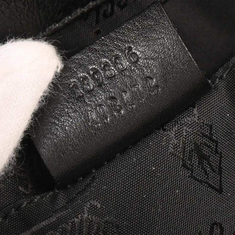 Pre Owned Gucci Queen Chain Black Leather Shoulder Bag