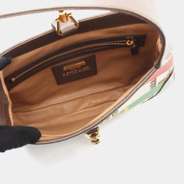 Pre Owned Gucci Music is Mine Jackie 1961 Beige, Brown, Multicolor Canvas, Leather Hobo Bag