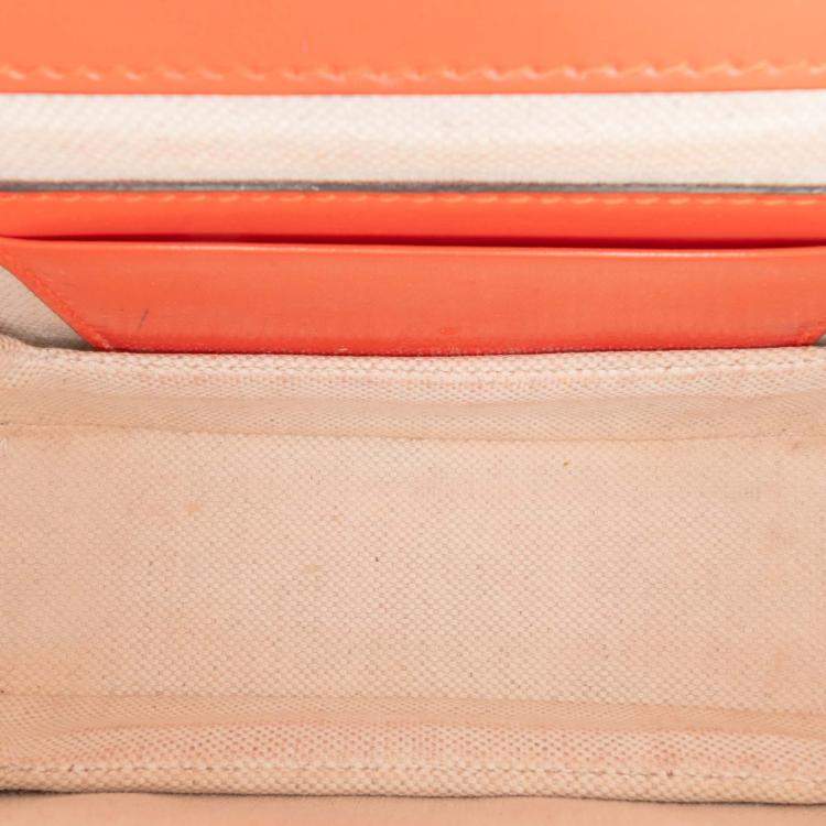 Pre Owned Gucci Orange Mini Calfskin 1947 Bamboo Top Handle Bag