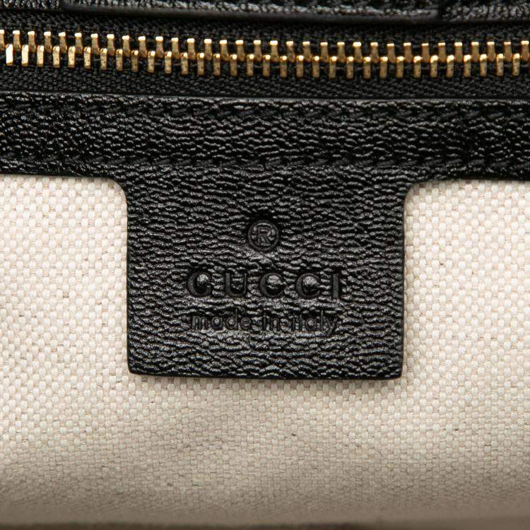 Pre Owned Gucci Black Medium Leather Horsebit 1955 Tote
