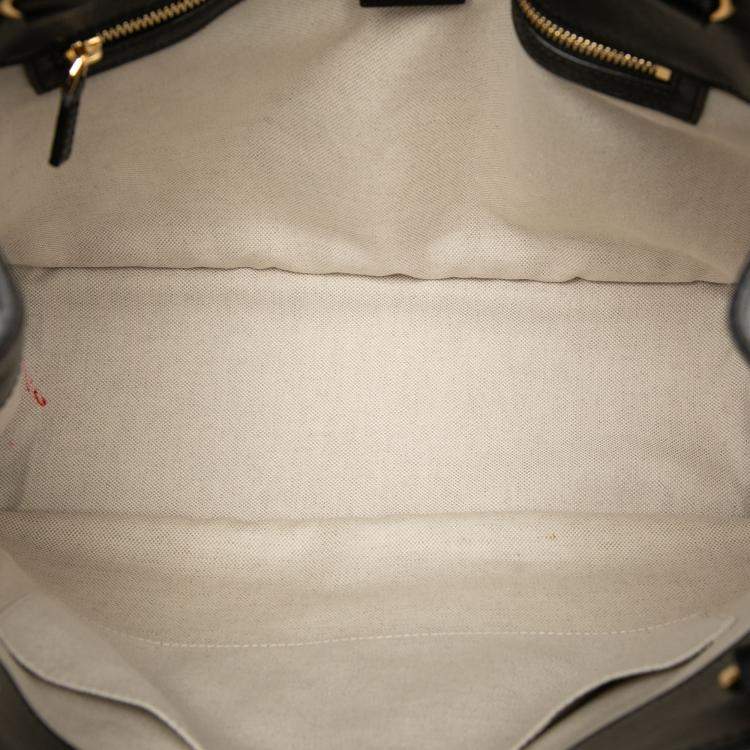 Pre Owned Gucci Black Medium Leather Horsebit 1955 Tote