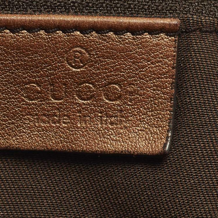 Pre Owned Gucci Sukey Medium Beige/Bronze GG Canvas and Leather Bag