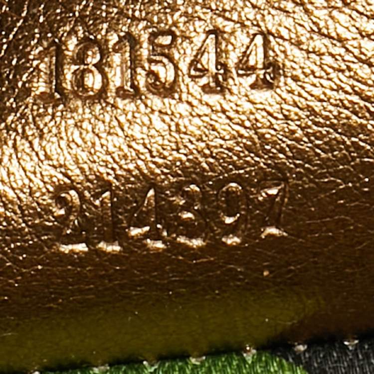 Pre Owned Gucci Romy Buckle Beige/Bronze GG Canvas and Leather Clutch