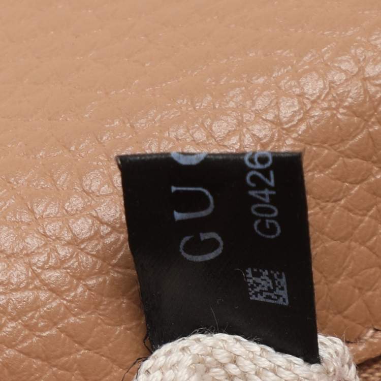 Pre Owned Gucci GG Marmont Brown Leather Shoulder Bags