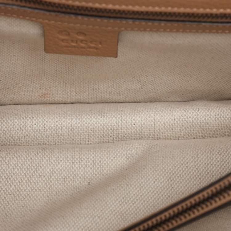 Pre Owned Gucci GG Marmont Brown Leather Shoulder Bags