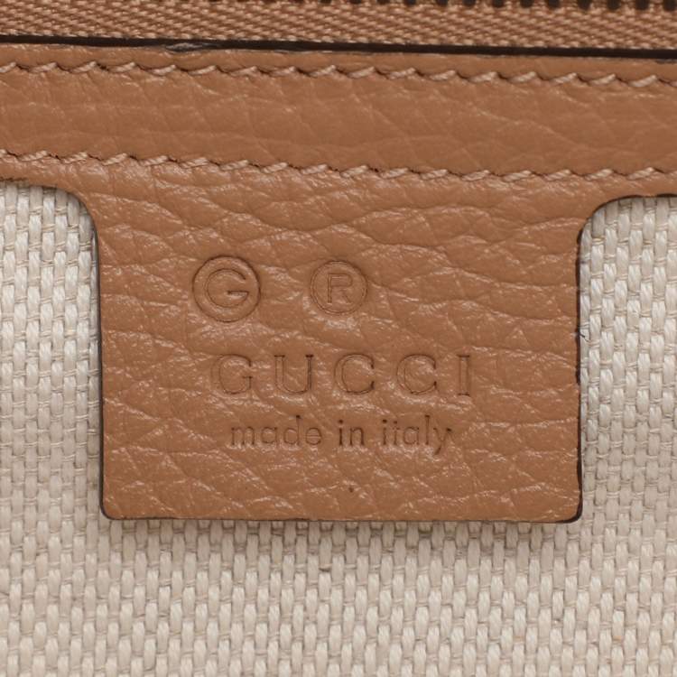 Pre Owned Gucci GG Marmont Brown Leather Shoulder Bags