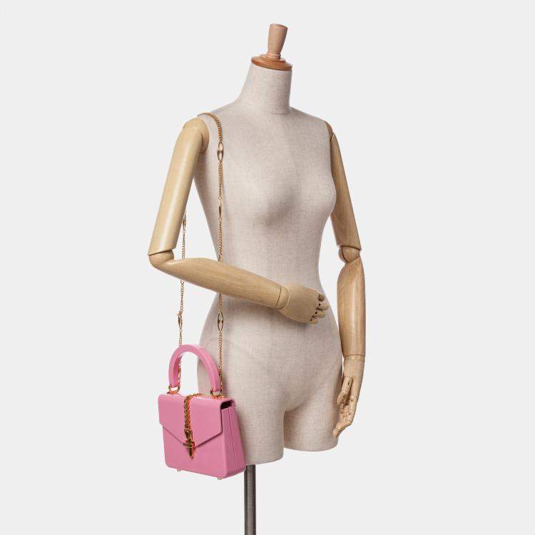 مملوكة مسبقًا Gucci Pink Mini Acrylic Sylvie 1969 Top Handle Bag