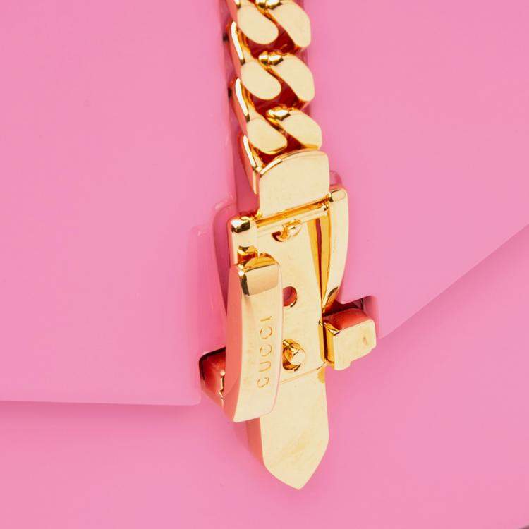 مملوكة مسبقًا Gucci Pink Mini Acrylic Sylvie 1969 Top Handle Bag