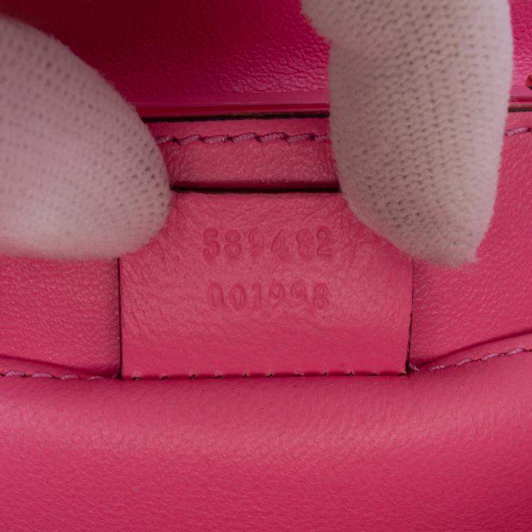 مملوكة مسبقًا Gucci Pink Mini Acrylic Sylvie 1969 Top Handle Bag
