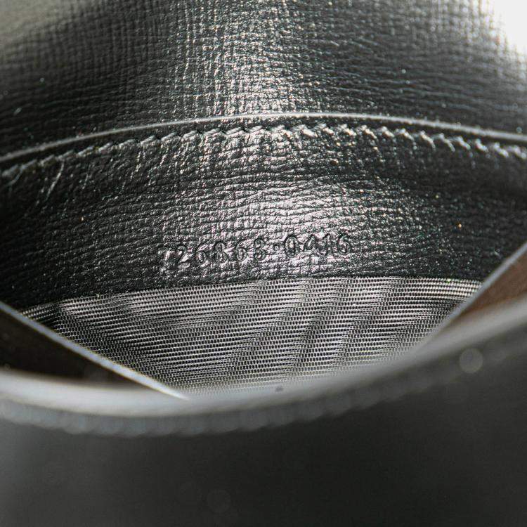 Pre Owned Gucci Black Mini Leather Horsebit 1955 Web Satchel