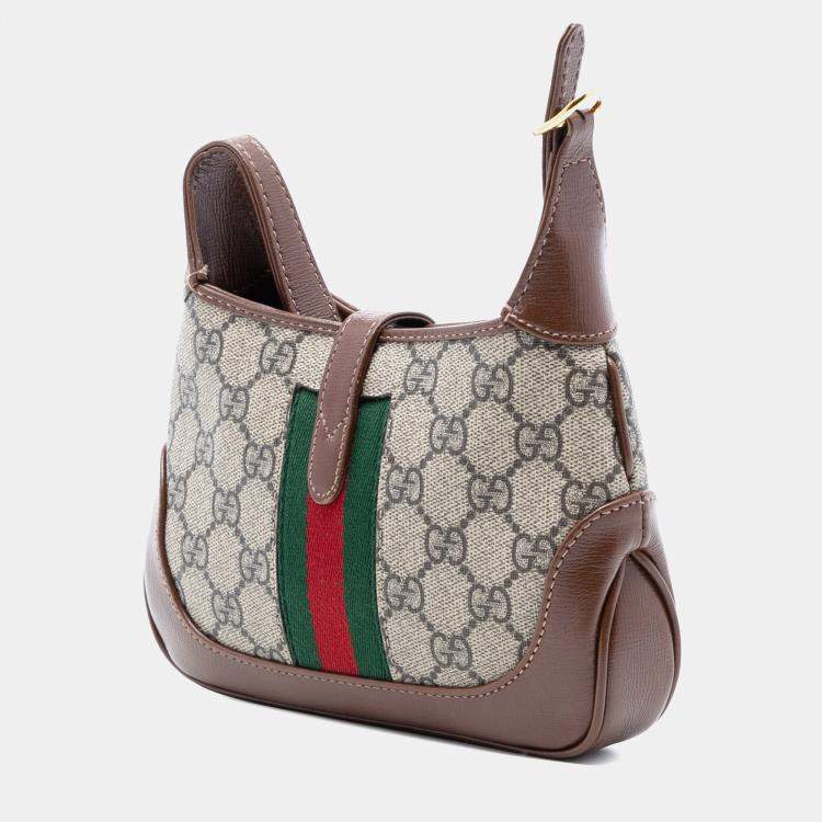 مملوكة مسبقًا Gucci Brown Mini GG Supreme Web Jackie 1961 Crossbody
