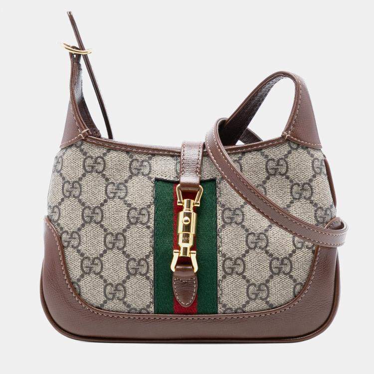 مملوكة مسبقًا Gucci Brown Mini GG Supreme Web Jackie 1961 Crossbody
