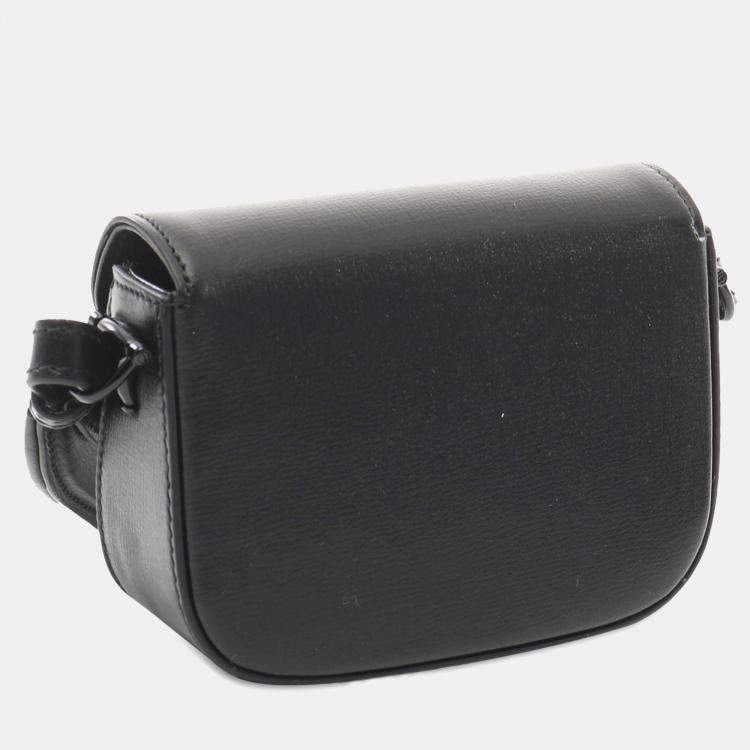 Pre Owned Gucci Black Mini Leather Horsebit 1955 Web Satchel