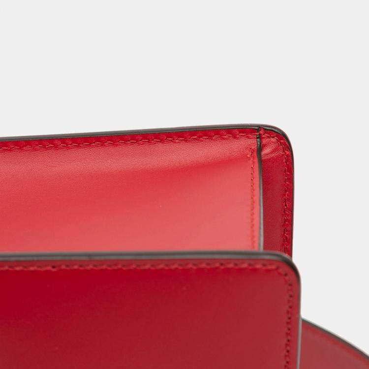 Pre Owned Gucci Red Small Leather Sylvie Web Satchel