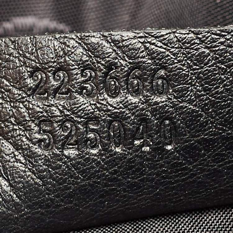 Pre Owned Gucci Flap Black Guccissima Leather Messenger Bag