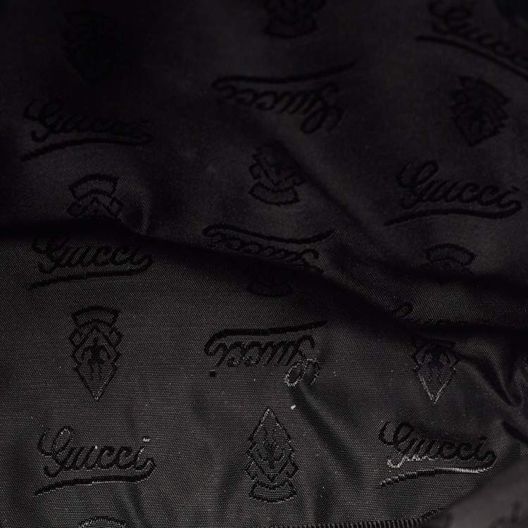 Pre Owned Gucci Flap Black Guccissima Leather Messenger Bag