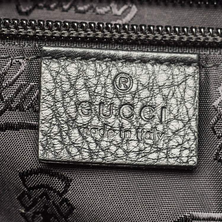 Pre Owned Gucci Flap Black Guccissima Leather Messenger Bag