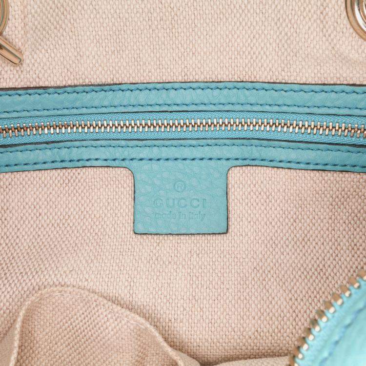 Pre Owned Gucci Blue Leather Soho Chain Zip Shoulder Bag