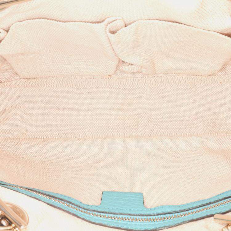 Pre Owned Gucci Blue Leather Soho Chain Zip Shoulder Bag